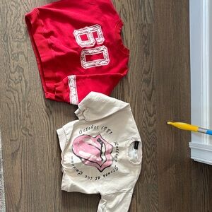 Zara Red and Cream Kids Sweatshirts
